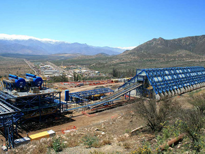 Aerial view of Los Bronces Copper Mine